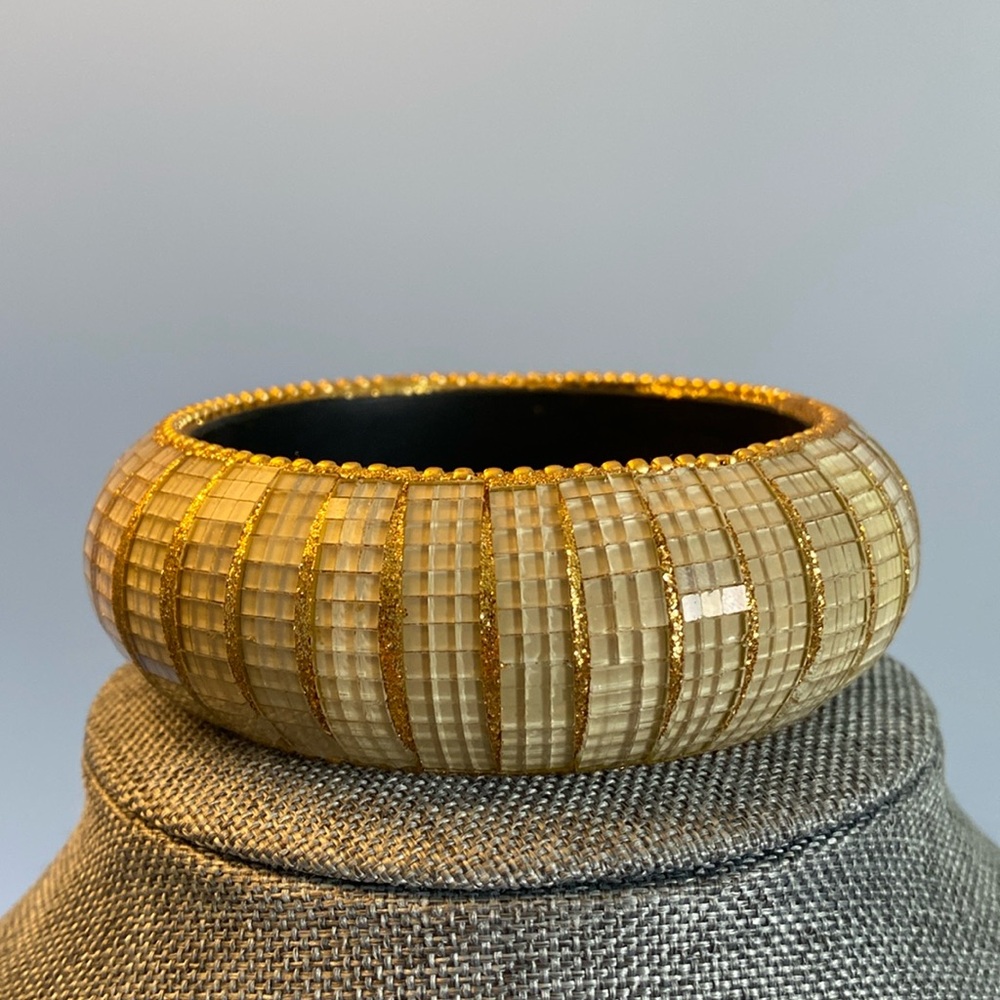 Vintage Gold/glass Statement Bracelet